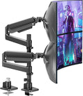 MOUNTUP Dual Monitor Stand Fits 49 45 42 40 39 34 32 Inch Screens, Heavy Duty Dual Monitor Arm Holds 7.7-44 lbs, Vertical Stacked Monitors Mount, Full Motion, Height Adjustable, VESA Mount by MOUNTUP