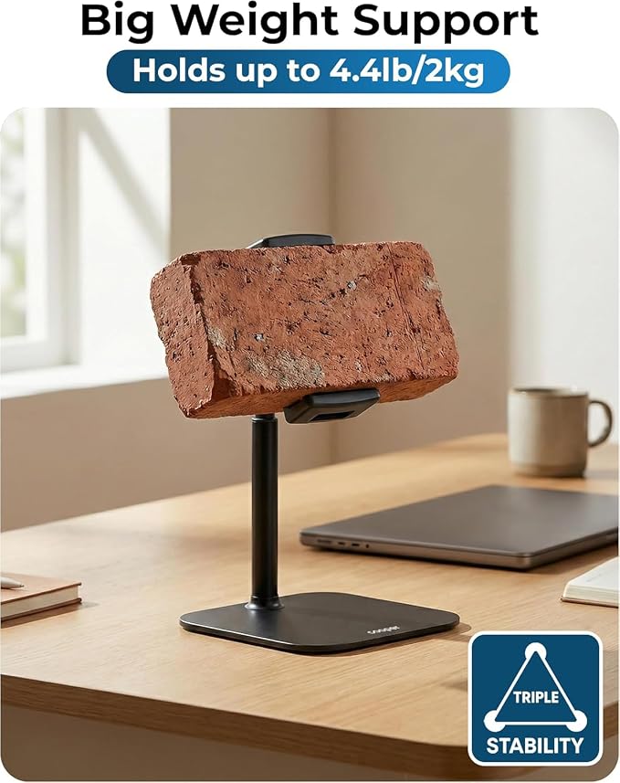 COOPER TabStand Mini 10" Tablet Stand, iPad Stand for Desk, Tablet Mount | 7.5-10" Adjustable, Weighted Base, Strong Grip, Portable Monitor Holder, Tripod iPad Holder; Fits Samsung, Kindle, iPad Pro - Image 8