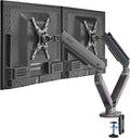 AVLT Dual 27”-43” RGB Gaming Monitor Arm Desk Mount -Dark Gray | 20 Lighting Modes Touch Button Control Fits Flat/Curved/Ultrawide Screen Height Swivel Tilt Rotation Adjustable Monitor by AVLT-USA