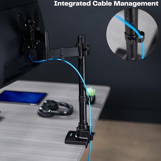 VIVO Ultra Wide Monitor and TV Desk Mount for up to 55 inch Screens, Single Television Stand with Articulating Arm, Holds up to 44 lbs, Max VESA 400x400mm, Black, STAND-V155D - Image 8