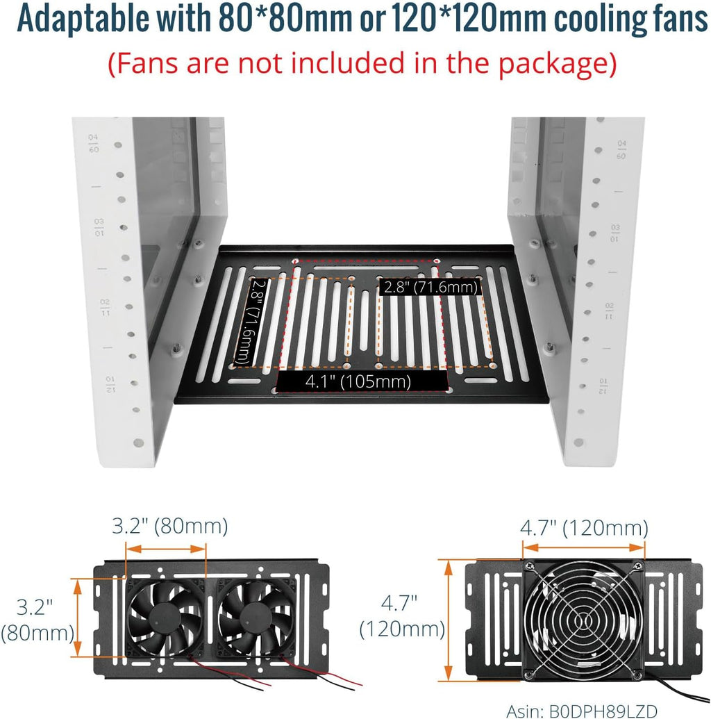 Tecmojo 10 inch Mini Server Rack,4U Rack 7.87" Dp,for 10in Devices,White - Image 5