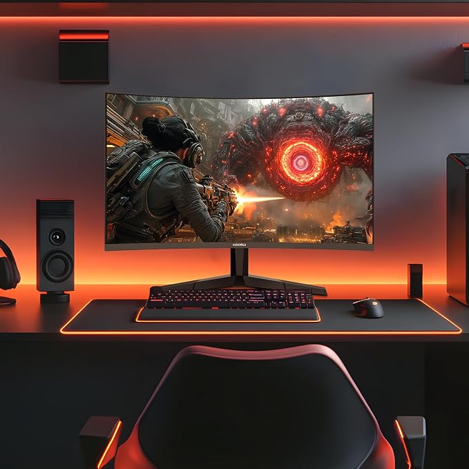 KOORUI 25 inch Curved Gaming Monitor 240Hz FHD 1080P, 1500R 1ms Display | Adaptive Sync, 90% DCI-P3, Eye Care, HDMI×2 and DP, VESA Mount, Tilt, FPS Gaming, Esports Players, Competitive Gaming - Image 10