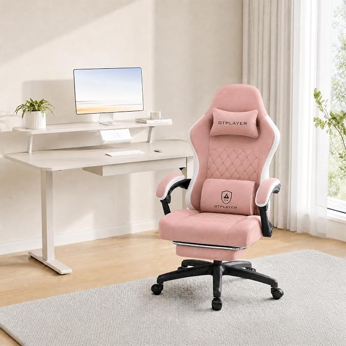 GTPLAYER Gaming Chair, Computer Office Chair with Pocket Spring Cushion, Linkage Armrests and Footrest, High Back Ergonomic Computer Chair with Lumbar Support Task Chair with Footrest - Image 9