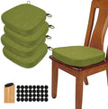 BUYUE Thickened 2.5" Dining Chair Cushions Set of 4, U-Shape High Density Foam Comfortable Chair Pads for Kitchen, Slip Resistant Indoor Seat Cushions (4 PCS, Grass Green) by BUYUE