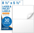 8.5" X 5.5" Matte White Printable Half Sheet Shipping Labels by Spartan Industrial