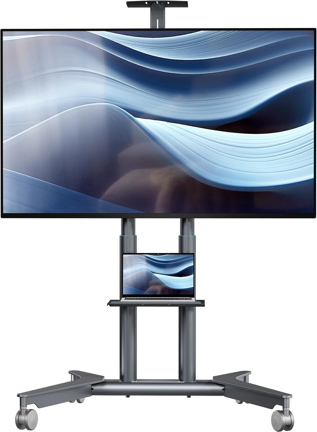 ONKRON Mobile TV Stand on Wheels 32-75", 110 lbs, VESA 600x400, Graphite by ONKRON