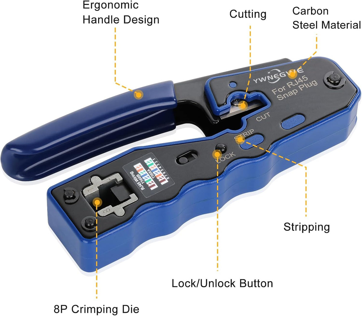 RJ45 Crimp Tool Kit Pass Through Ethernet Crimping Tool Kit(K09) - Image 4
