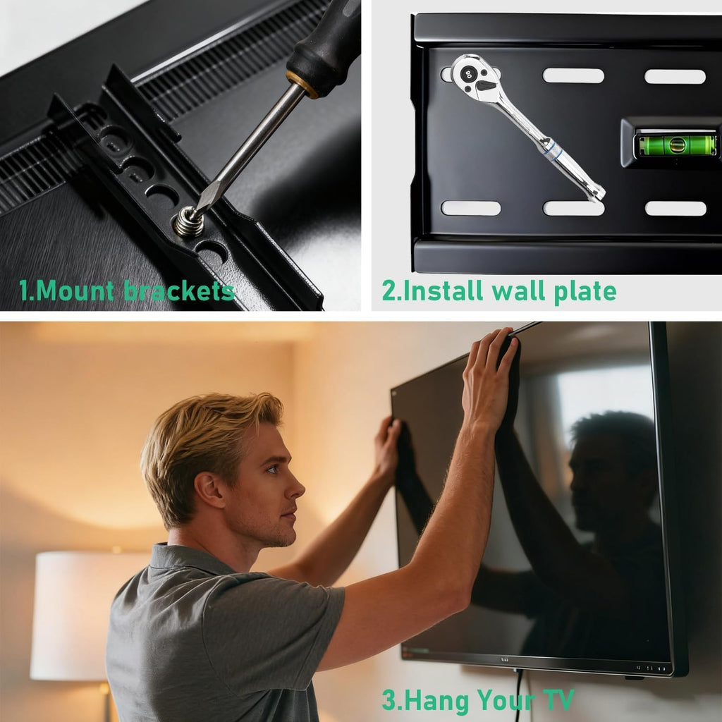 TV Wall Mount Bracket Fixed for 12-43” LED LCD TVs & Monitors - Image 8