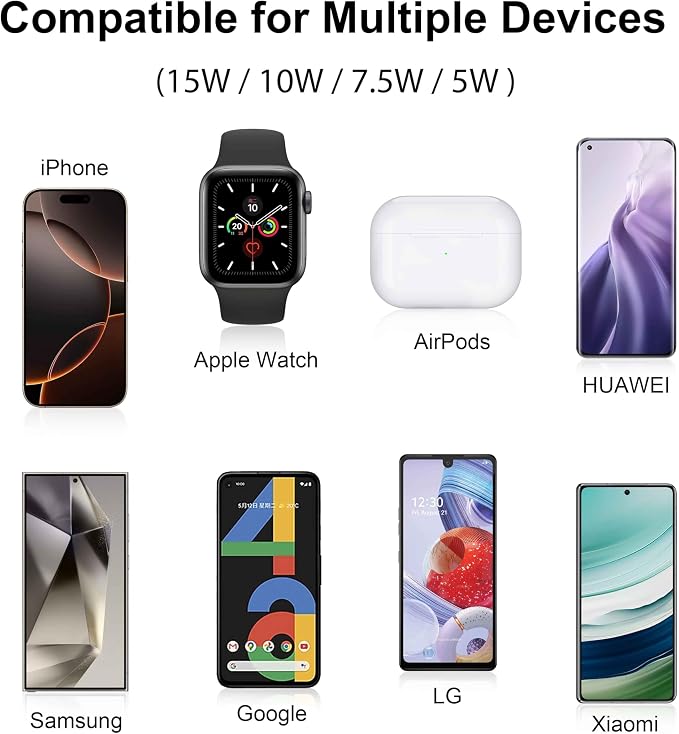 15W Wireless Charging Mouse Pad with Wrist Support, Fast Qi Wireless Charger Mouse Mat for iPhone 17/16/15/14/13/12/12 Pro/11/11Pro/XR/Xs/X, Samsung Galaxy S10/S9/S8 Plus Note 9/8 Multiple Devices - Image 4