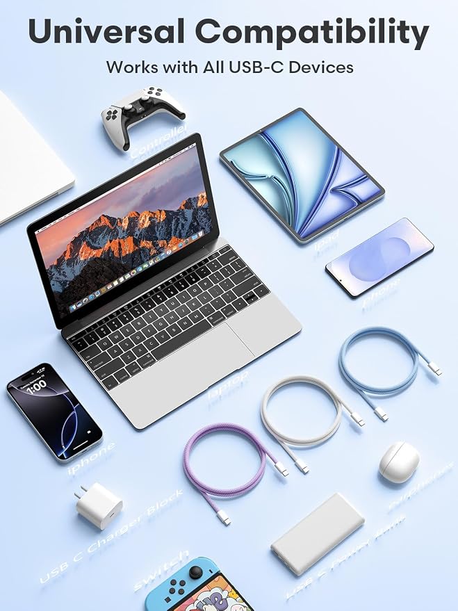 Senetem USB C to C Cable 3FT+6FT+10FT 3-Pack, 60W Fast Type C Charger Cord | Fast Charging for iPhone 15 16 17 Pro Max Plus, Samsung Galaxy S24/S23 S22, MacBook/iPad/Pixel/Apple/Android USB-C - Image 3