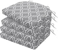 HARBOREST Outdoor Chair Cushions Set of 4, Water Resistant Patio Chair Cushions with Ties, Outdoor Seat Cushions for Patio Furniture, 17"x16"x2", Grey Geometry by HARBOREST