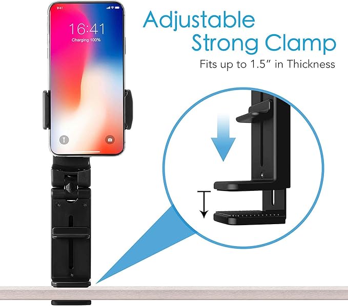 Airplane Cell Phone Stand Flight Mount Foldable Portable Phone Holder Desk Bed Compatible with iPhone 15 Pro Max Airplane Travel Essentials Gadgets Accessories Flying Office Women Men - Image 2
