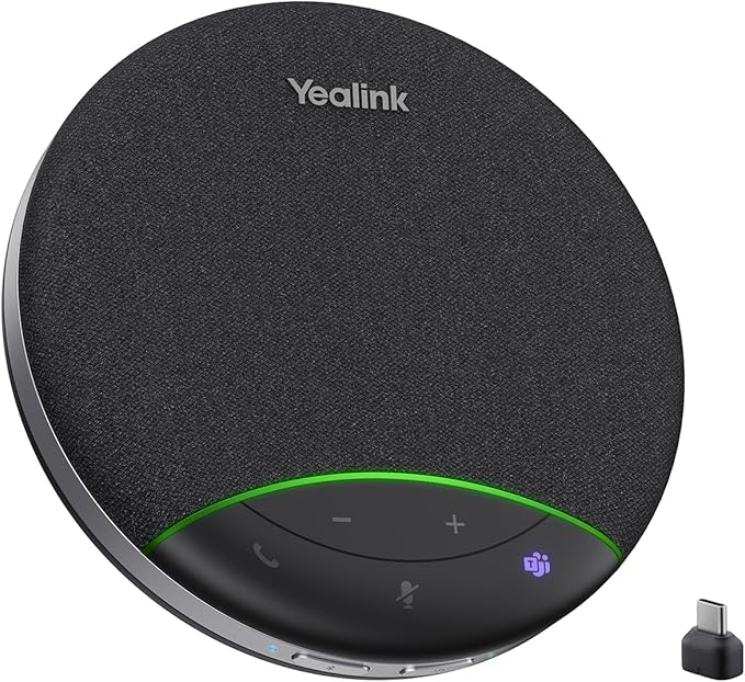 Yealink Sp92 Conference Speaker and Microphone with Bluetooth Dongle, Teams Certified, Noise Reduction, 20H Call Time USB Speakerphone for 4-6 People Meeting Room by RedefineYourWorkplace