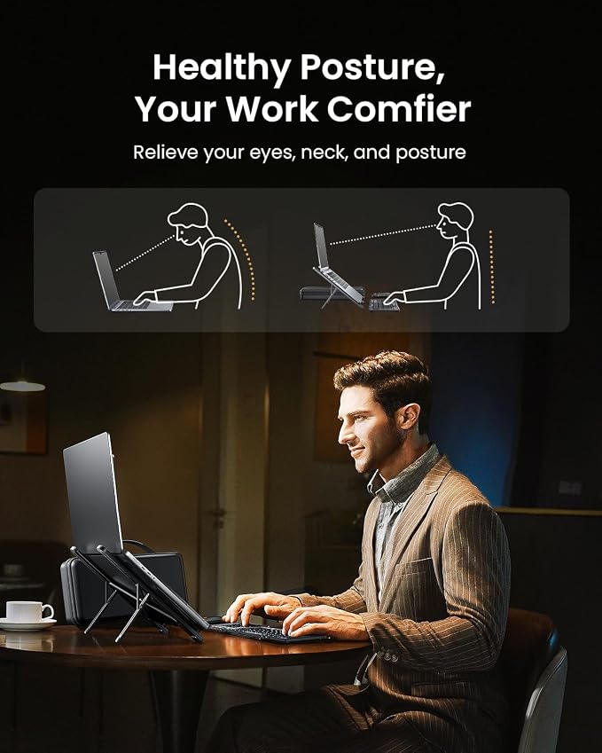 ProtoArc XKM01 CaseUp Foldable Bluetooth Keyboard Mouse Combo | Portable with Laptop Stand, Mobile Work Solution for On-the-Go, Compatible with Laptop PC Macbook, Windows Mac OS - Image 3