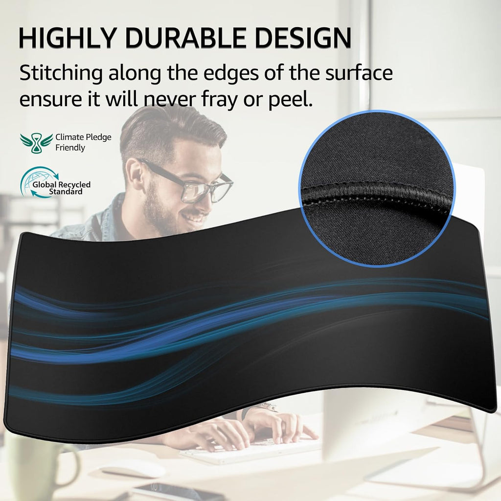KTRIO Large Gaming Mouse Pad Desk Mat for Gamer, 31.5" x 15.7", Black, XXL - Image 3