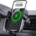 Wireless Car Charger, MOKPR Auto-Clamping Car Mount 15W/10W/7.5W Fast Charging Air Vent Car Phone Mount Compatible with iPhone 15/14/13/13 Pro/12 Pro Max/12 pro/12/11/10 Series, Samsung Galaxy Series | Car Phone Holder Compatible for iPhone 17/16/15/14... by MOKPR