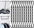 Mr. Pen- Space Saving Hangers for Clothes, 12 pcs, Black | Plastic Multi Clothes Hangers Space Saving, 5 Slots, 360° Rotating Hooks by MrPen