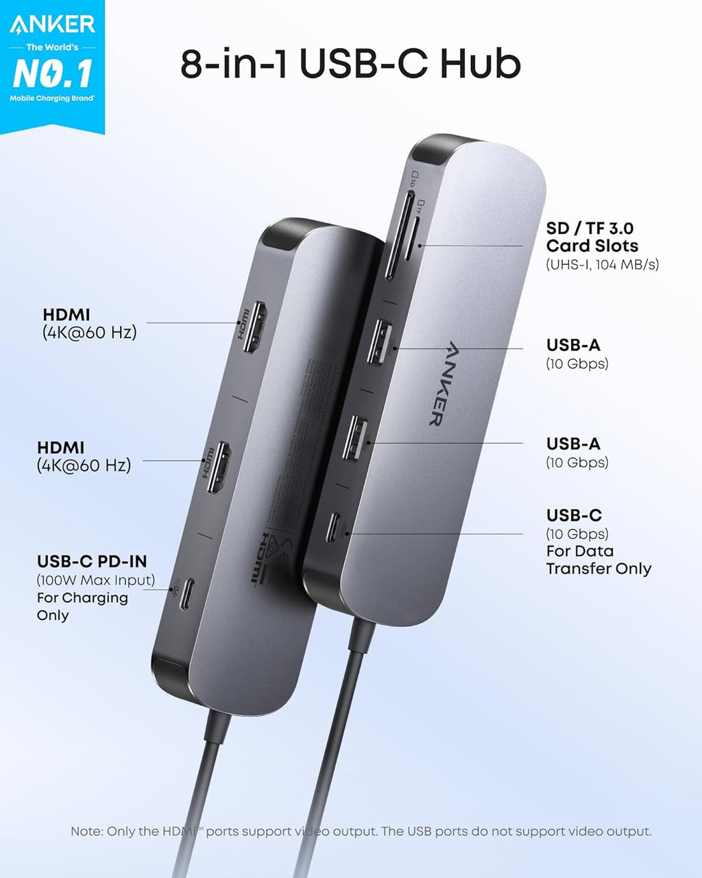 Anker Nano Laptop Docking Station Dual Monitor,8-in-1 USB C Hub for Windows - Image 2