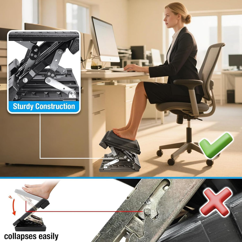 Adjustable Foot Rest Under Desk for Office,Home, Gaming & Study - Image 3