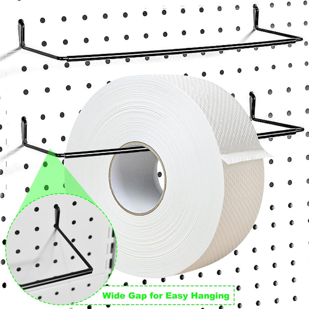 AccEncyc 6 Pack Pegboard Towel Holder Pegboard Hooks for Paper Towels, Kitchen Towels, Stickers, Tapes Great Peg Board Organizer Accessories for Workshop, Garage, Kitchen - Image 4