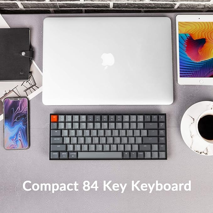 Keychron K2 75% Layout Bluetooth Wireless Mechanical Keyboard Super Switch/White LED Backlit/USB C/Anti Ghosting/N-Key Rollover, 84 Keys Gaming Keyboard for Mac Windows-Version 2 - Image 2