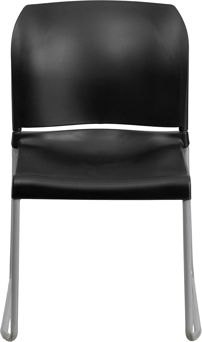 Flash Furniture Hercules Series Contoured Stacking Chairs for Waiting Rooms and Offices, Ergonomic Lobby Chairs with Curved Back, Set of 5, Black | Sled Base, Powder Coated, Contoured, 880 LBS. Weight Capacity - Image 13