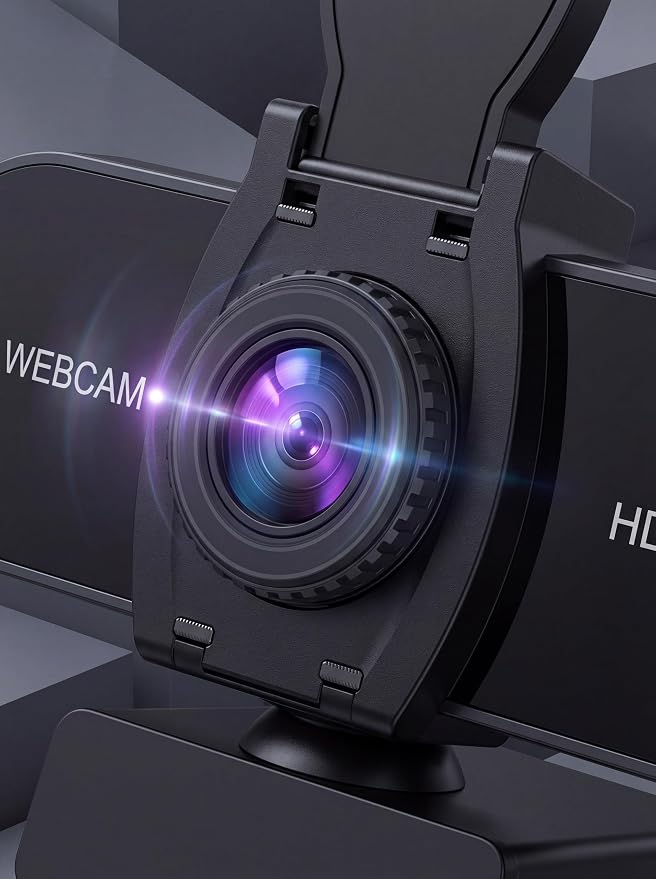 1080P HD Webcam with Microphone, Noise Cancellation, Privacy Cover, Wide-Angle Lens, Auto Light Correction, Plug & Play USB Webcam for Laptop, Desktop, PC, Mac, Zoom, Skype, Streaming (1080p) - Image 5