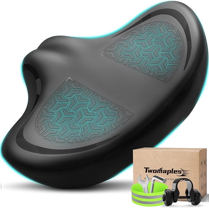 Noseless Bike Seat Cushion for Men & Women - Extra Padding & Comfort Wide Bicycle Seat, Oversized Comfortable Saddle for Peloton Bikes, Exercise Bikes, Electric Bikes, Cruiser Bikes by Moreergonomicoversizedbikeseat