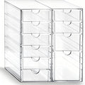 Prsildan Hair Accessories Organizer Acrylic Drawer with 10 Drawers | Clear, Craft Art Supply Storage, For Office Desk Bathroom Vanity Countertop, Set of 2 by Prsildan