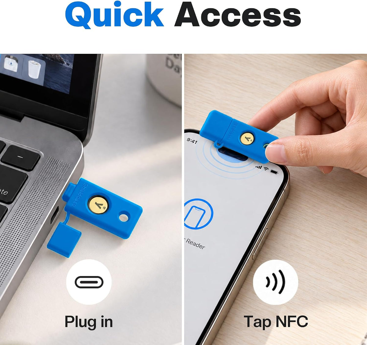 Silicone Case for YubiKey 5C NFC, Blue - Image 5
