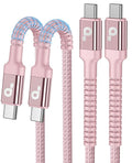 USBC Cable 10FT, Long USB C to USB C Cable 60W Fast Charging, 2Pack-Pink | Nylon Braided USB C iPhone Charger Cord Compatible with iPhone 17/16/15/Pro Max/Plus/Samsung Galaxy S26 S23 and More by PRAKIE