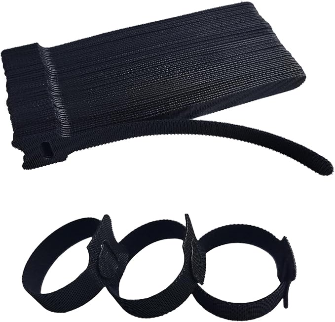 6 Inches 60 PCS Black Reusable Cable Ties,Multi-purpose Adjustable Cord Straps,Cable Organizer,Cord Wrap and Hook Loop Cords Management,Adjustable Cord Ties by Unknown
