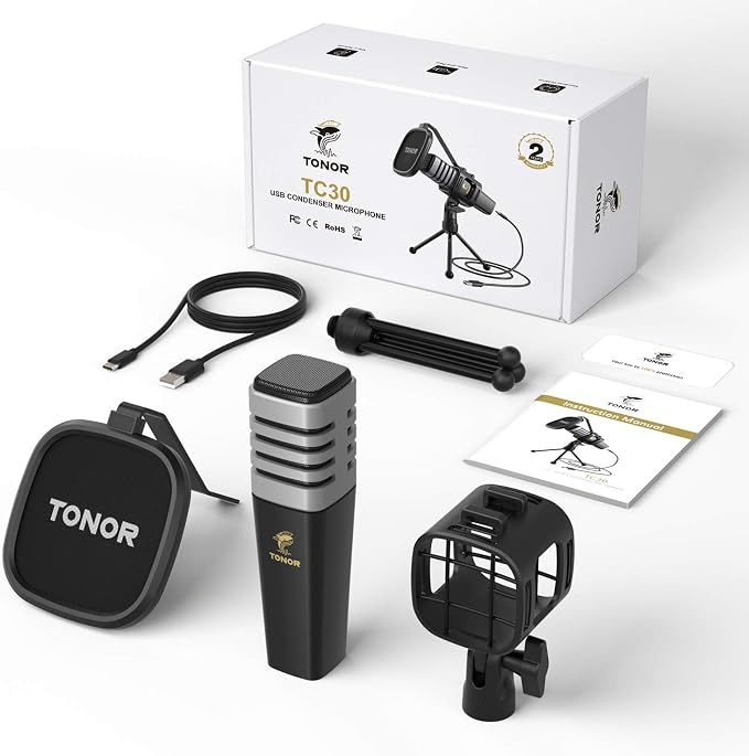TONOR USB Microphone for PC, Cardioid Condenser Computer Mic with Tripod Stand, Pop Filter, Shock Mount for Gaming, Streaming, Podcasting, YouTube - Image 7