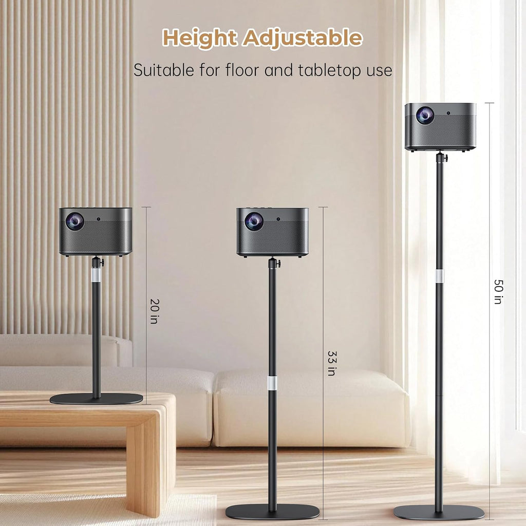 Projector Stand Floor Mount with Adjustable Height 20''-50'', Universal Projector Mount 360° Rotatable Compatible with Projector, Camera, Webcam for Home & Office & Outdoor - Image 2
