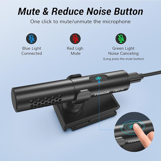 TONOR USB Conference Microphone for Laptop, Adjustable Computer PC Mic with Mute Button & LED Indicator, Microfono for Zoom Skype, 200 cm/78inch Cable, Plug-Play for MacOS Windows, TM310 - Image 6