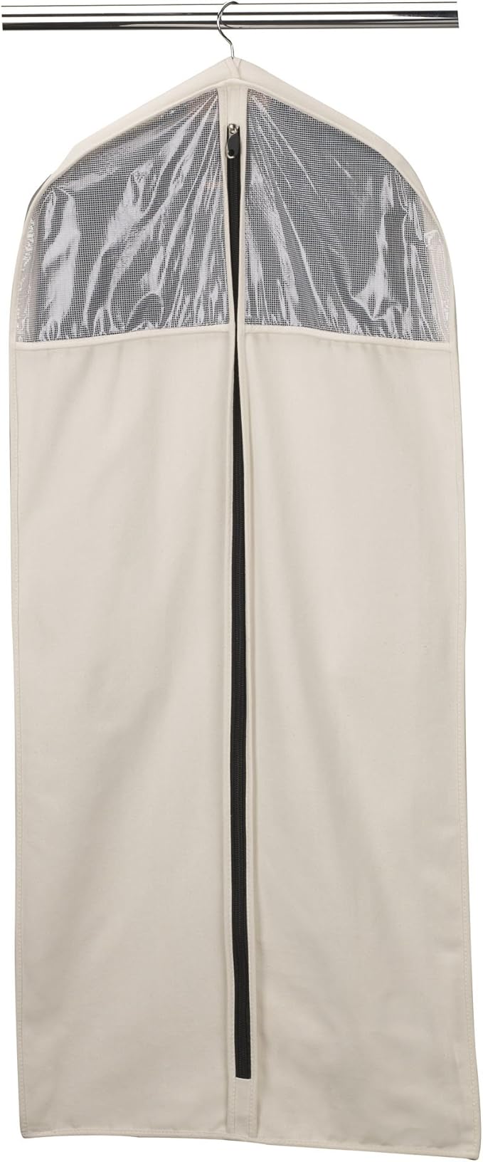 Household Essentials 3392-1 Cedarline Collection Hanging Garment Bag | Dress and Suit Protector | Natural Cotton Canvas,Off-White - Image 5