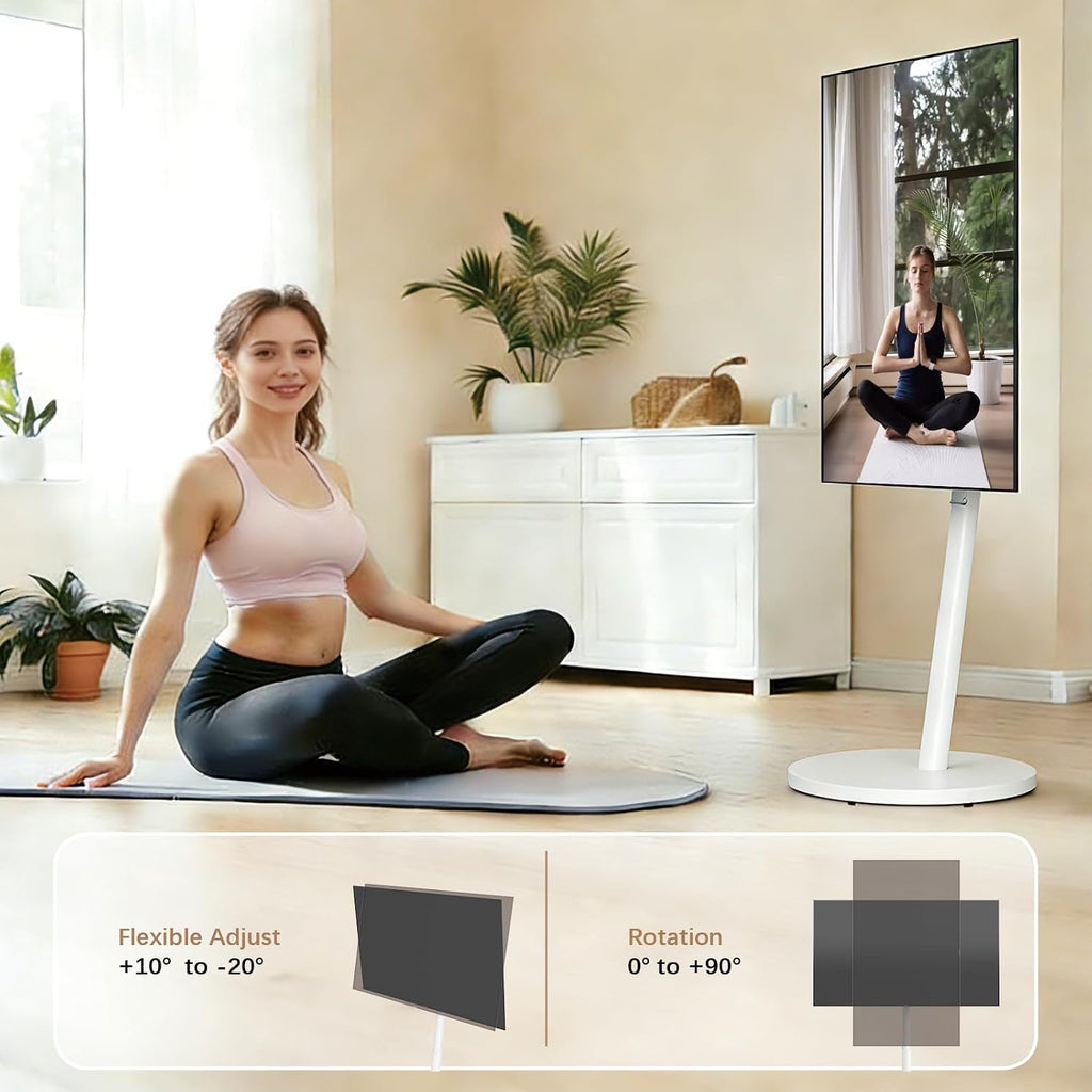 White Rolling TV Stand for 32 to 43 55 65 75 Inch TVs - Image 7