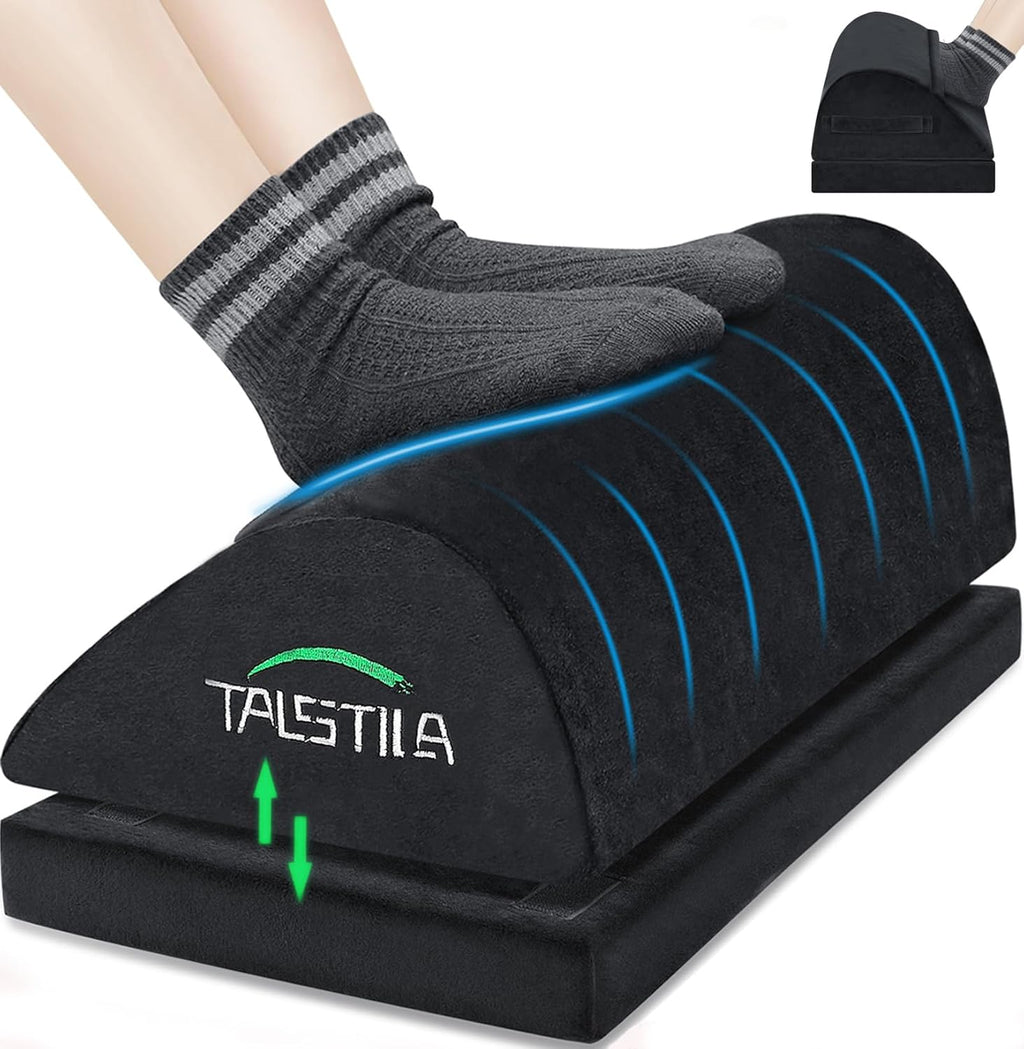 TALSTILA Foot Rest for Under Desk at Work, Foot Rest with Warm Plush Feet Pocket, Ergonomic Adjustable Memory Foam Footrest for Office Chair, Foot Stool for Office - Back & Leg Pain Relief by TALSTILA