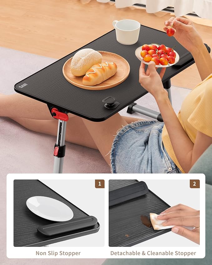 SAIJI Laptop Bed Tray Table,Lightweight Foldable Lap Desk | Adjustable Standing Desk Foldable for Sofa Couch Floor Working Studying Reading Writing Eating,Fit Up to 17" Laptop - Image 2