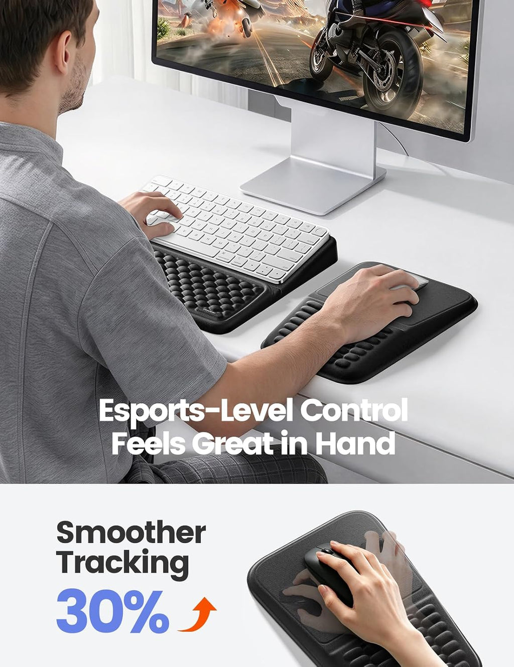 Vaydeer Keyboard Stand and Mouse Pad Set, Memory Foam Arm Support Pad - Image 4