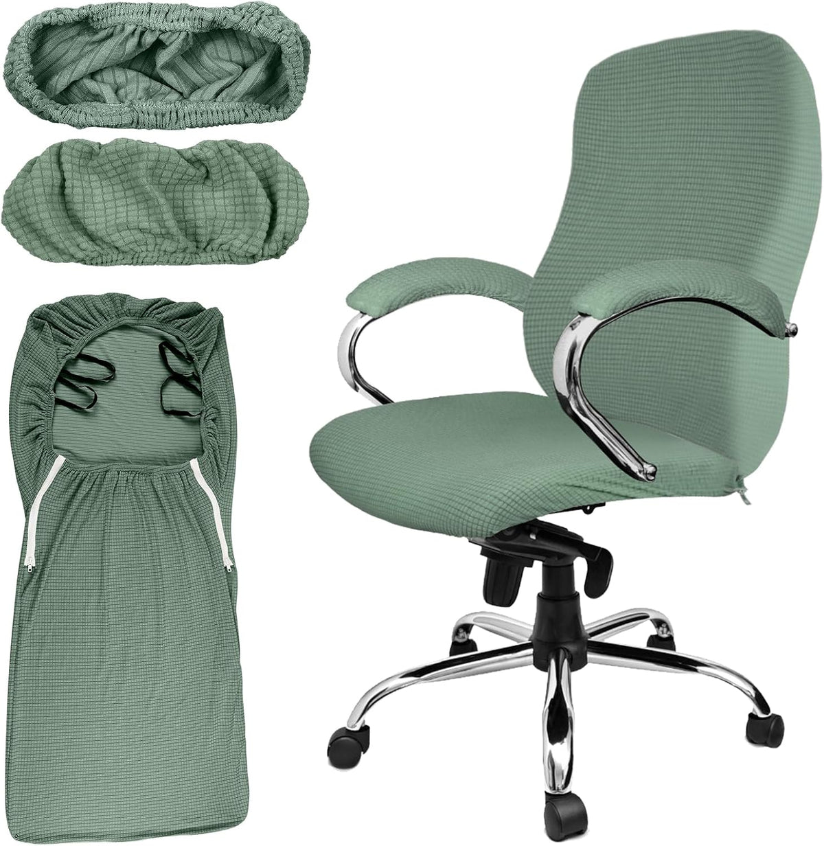 Tatuo 3 Pcs Computer Office Chair Armrest Cover, L, Waffle, Green by Tatuo