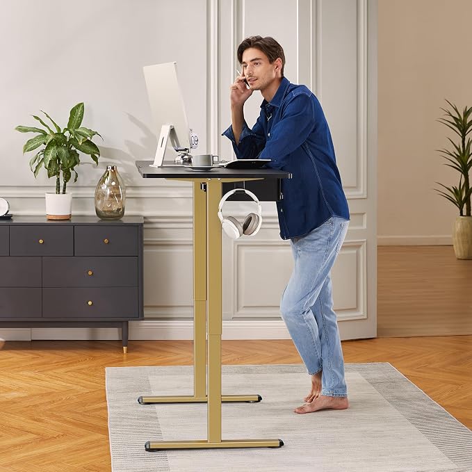ErGear Electric Standing Desk Legs for 39.4-63.3 inch Desktops, 176 lbs | 4 memory settings,28.3-46.5 inch height range,quiet 55 dB operation,anti-collision,DIY desk frame setup,Easy Assembly,Gold - Image 3