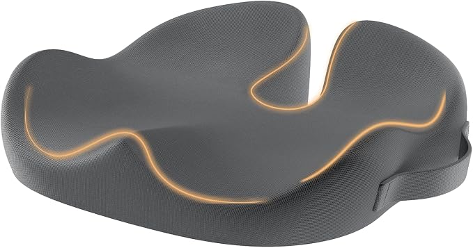 ProtoArc Seat Cushion, Office Chair Cushion for Sciatica, Dark Gray | Coccyx Cushion, Ergonomic Memory Foam Seat Cushion for Car, Home, Pressure Relief Pad for Hip, Tailbone, All Day Comfort by ProtoArc