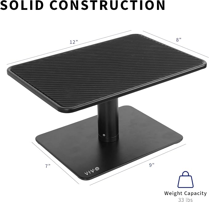 VIVO Universal Height Adjustable Ergonomic Computer Monitor and Laptop Riser Tabletop Desk Stand, Black, STAND-V000SB - Image 4