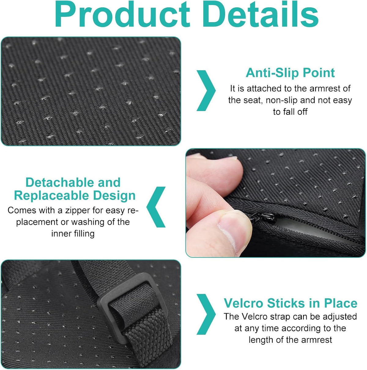 Computer Chair Arm Rest Pads, 2 Pack Office Chair Armrest Pads - Image 4