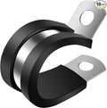1-3/4 Inch Cable Clamp, 10 Pack Rubber Wiring Clamp, Stainless Steel Pipe Clips for Tube Holder, Wire Cord Tubing Bracket Installation (44mm) by ZIPCCI