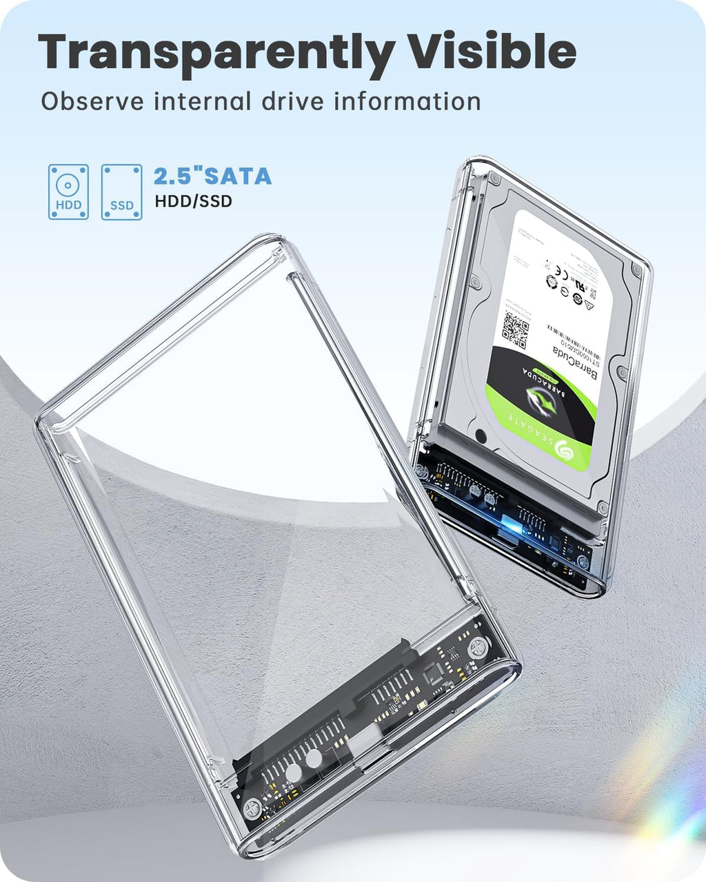 POSUGEAR 2.5'' External Hard Drive Enclosure, 6Gbps USB C 3.1 Gen 2 - Image 7