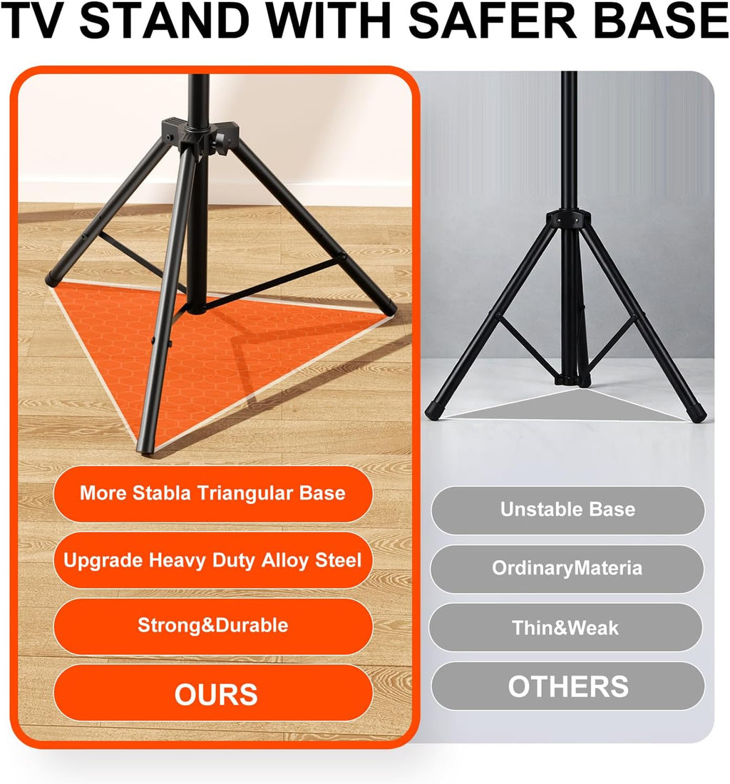 Tripod TV Stand,Outdoor TV Stand for 30-75 inch TVs, Black - Image 4