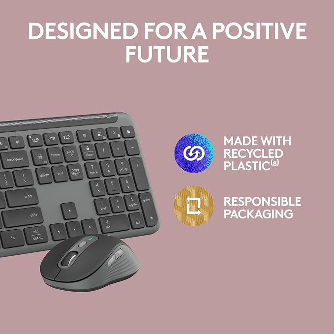 Logitech MK955 Signature Slim Wireless Keyboard Mouse Combo | For larger hands, quiet typing and clicking, switch across three devices, Bluetooth, Multi-OS, for Windows and Mac - Image 12