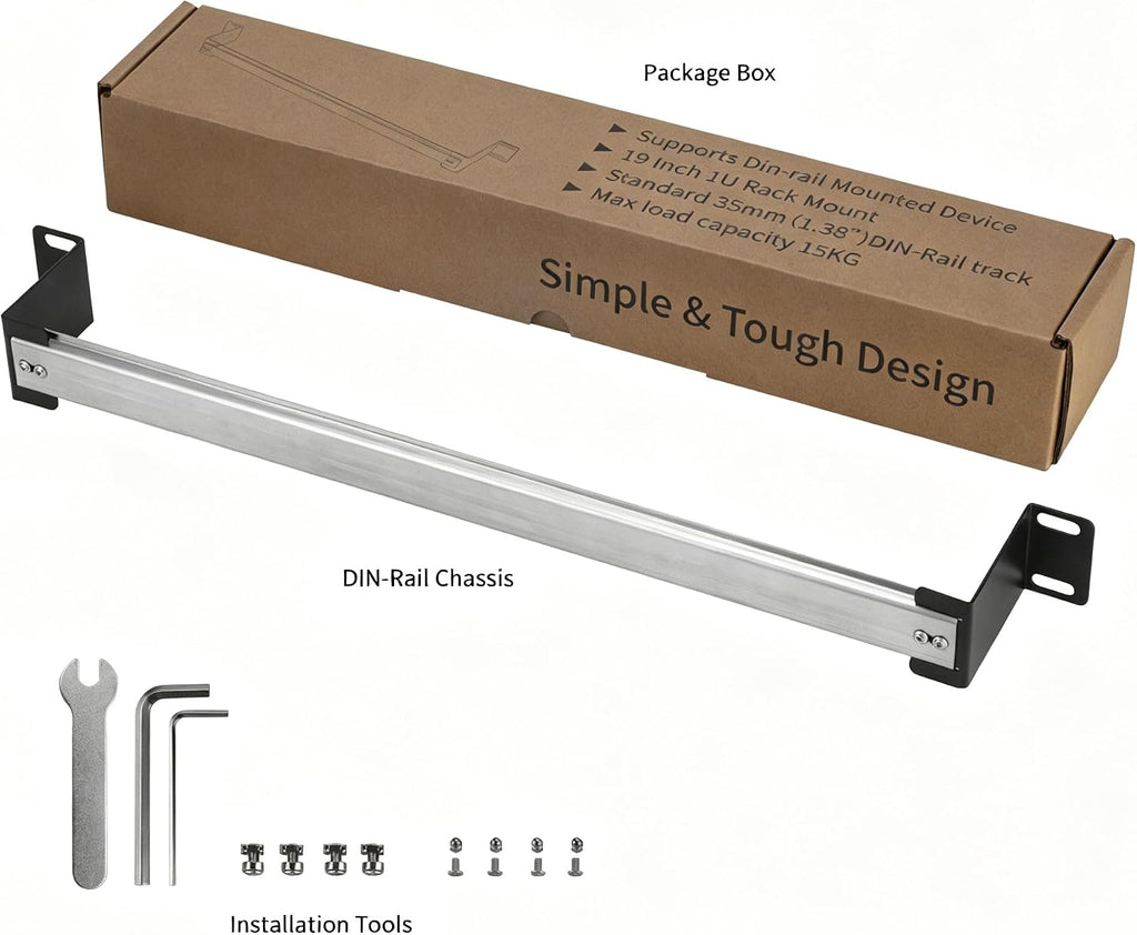 35mm Din Rail Kit Rail Mount Bracket Length 19 Inch 33lb Capacity - Image 7